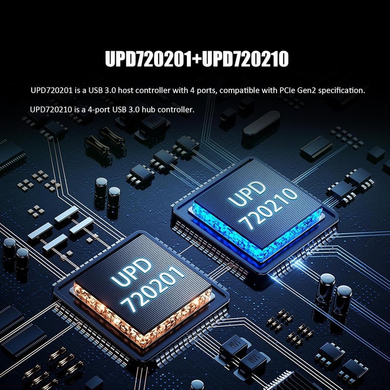 GLOTRENDS بطاقة توسيع PCIe 7-Port USB 3.0 Type-A 5Gb لمنصات Intel وAMD وARM، متوافقة مع Windows وLinux (لا تدعم Mac OS) - Image 4
